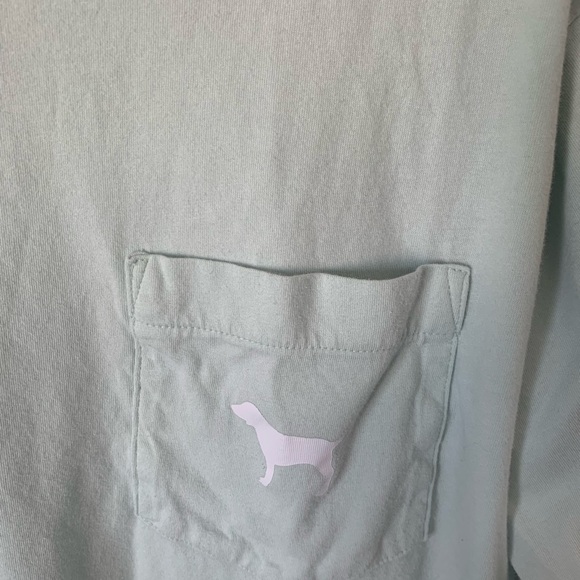 𝅺VICTORIA Secret Pink Mint Green Oversized Long Sleeve - Size Small - Picture 3 of 5